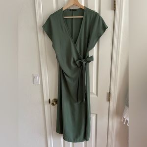 Zara Green Midi Wrap Dress